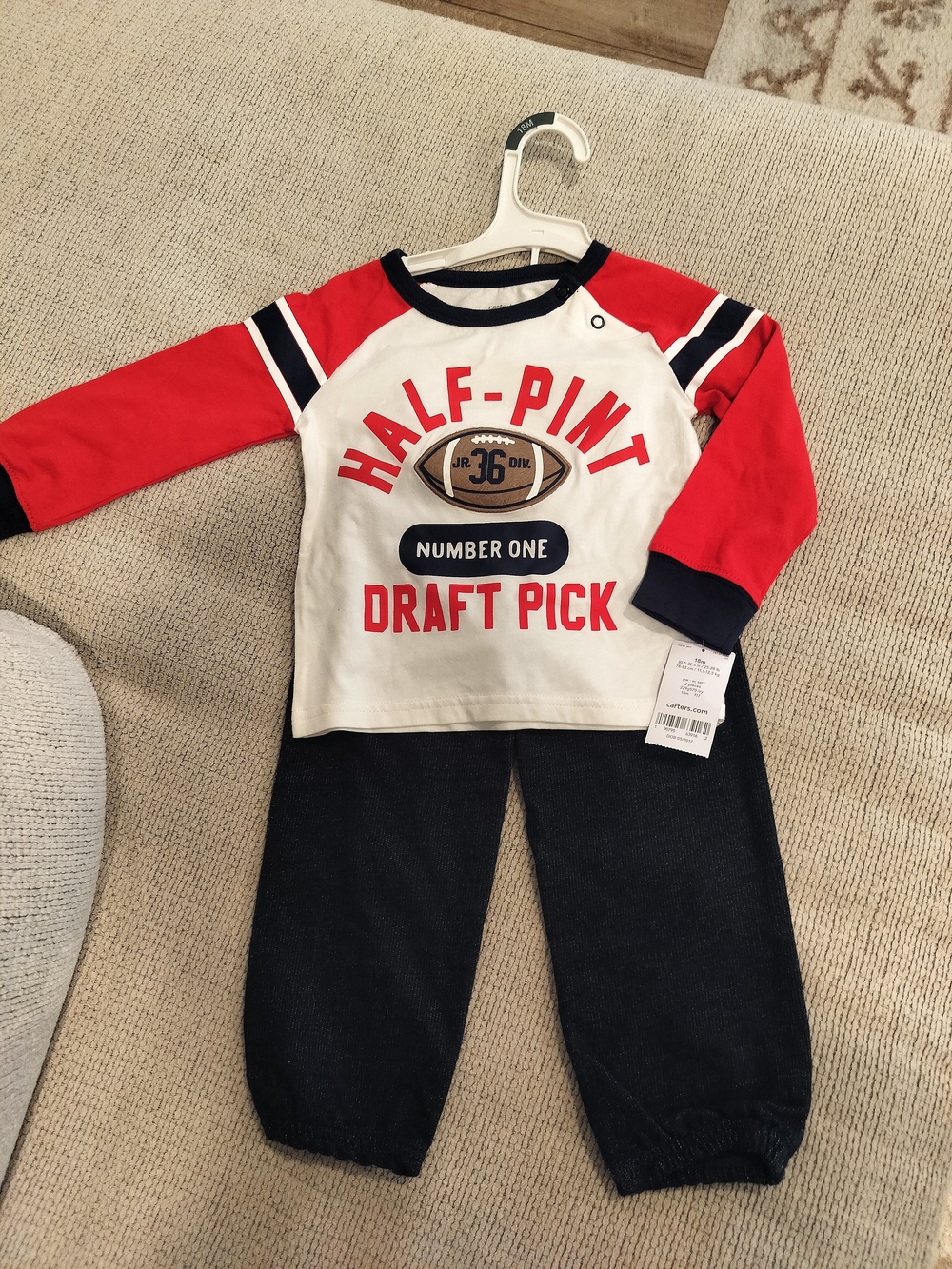 Carter's Red, White & Black 'Half-Pint Draft Pick' Two-Piece Set